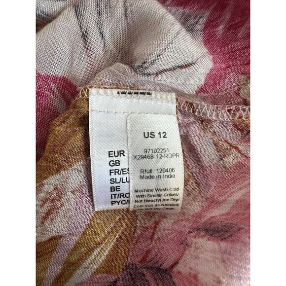 S. Oliver 3/4 Sleeve Off the Shoulder Tropical Flower Boho Summer Dress US Sz 12 - Picture 5 of 7